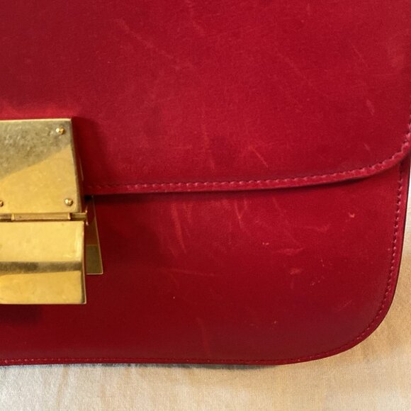SOLD CÉLINE Calfskin Box Bag | Red | Medium - Picture 5 of 16